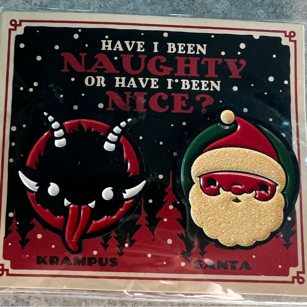 Gideon’s Bakehouse Naughty Nice Krampus Kringle/Santa Pins